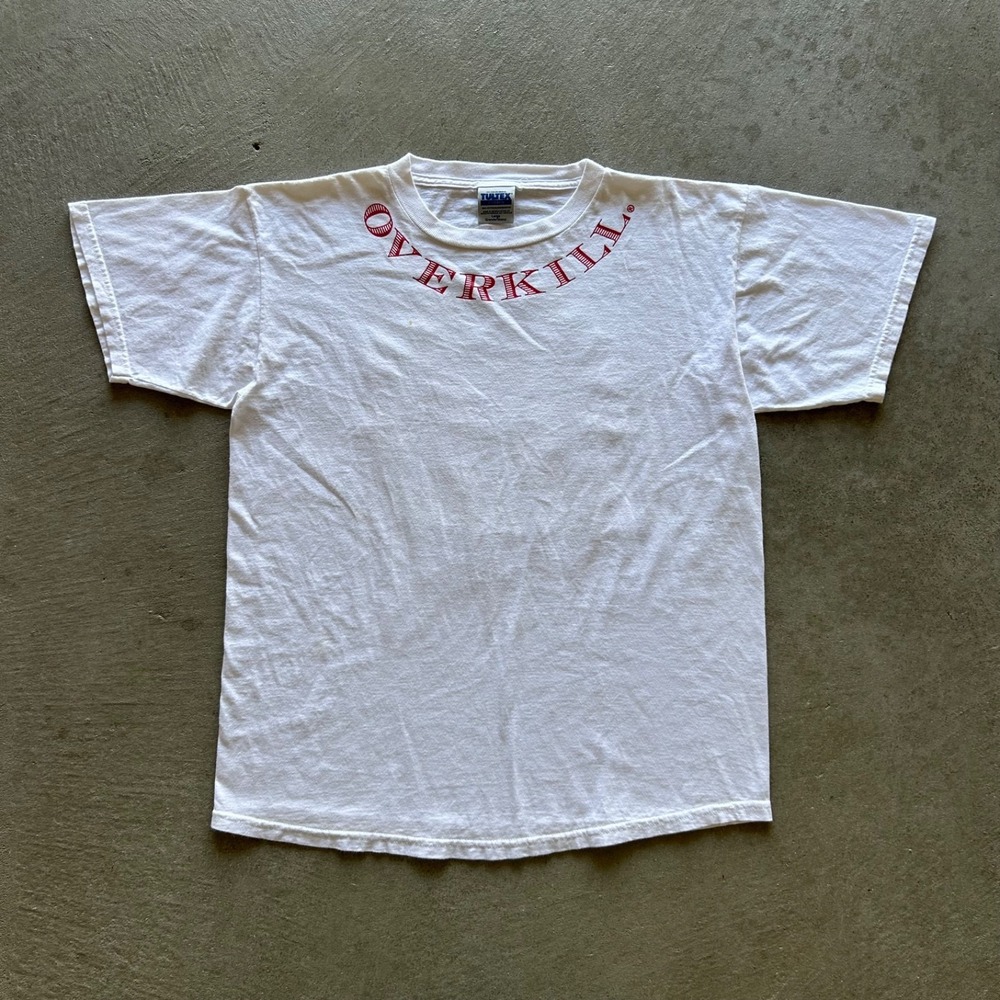 Vintage 90s Overkill Dragon Boat Shirt Size Large White Canadian Boat Paddling